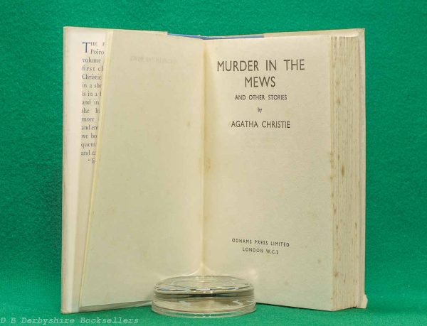 Murder in the Mews by Agatha Christie | Odhams, reprint 1938 | dustwrapper by R. H. Macartney