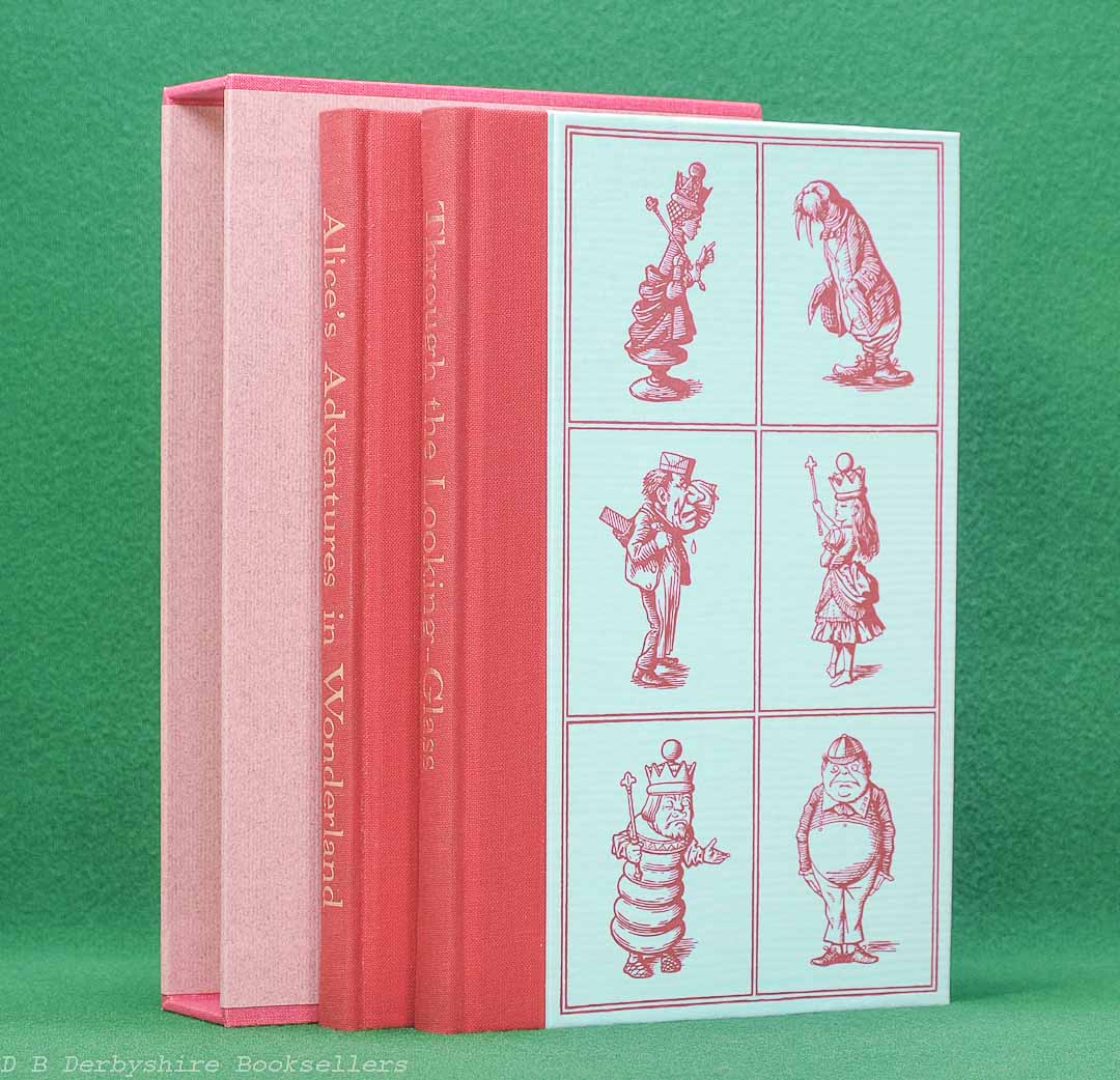 Alice's Adventures in Wonderland and Through the Looking Glass | Lewis Carroll | The Folio Society, 1992 | illustrated by John Tenniel | Custom Slipcase in Fuscia and Pink