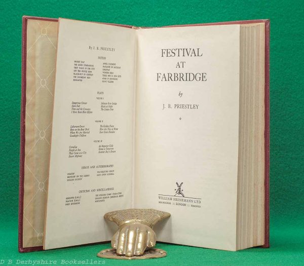 Festival at Farbridge | J. B. Priestley | William Heinemann / Studley Press, 1951 | Full Leather Binding