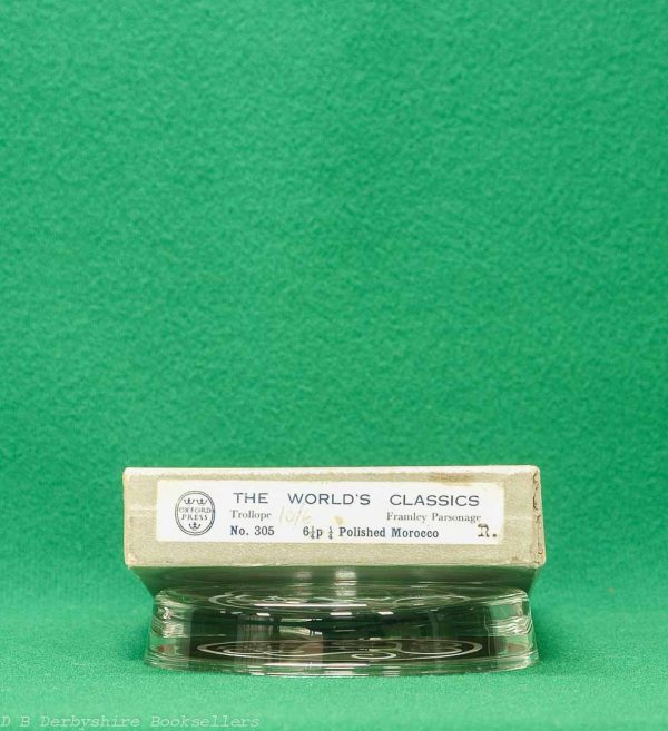 Framley Parsonage by Anthony Trollope | Oxford University Press, 1951 | The World's Classics | Quarter Leather Binding