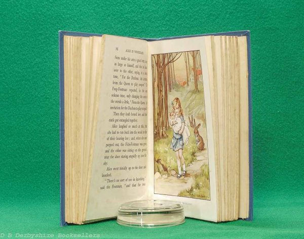 Alice in Wonderland by Lewis Carroll | Raphael Tuck & Sons Ltd, circa 1930 | illustrated by A. L. Bowley | Golden Treasury Library | Blue Cloth